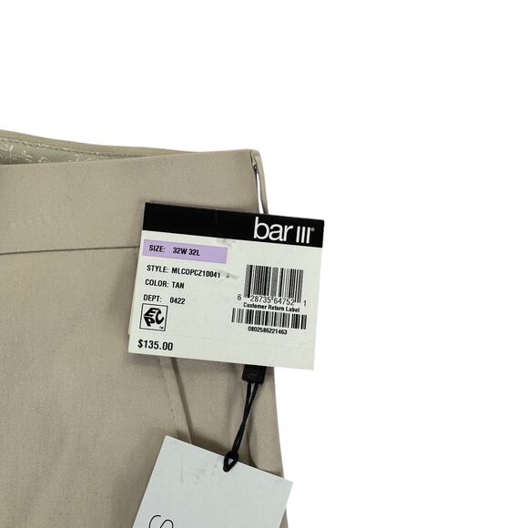 Bar III Mens Slim Fit Cotton Stretch Solid Suit Pants Tan 32x32 - Picture 6 of 7